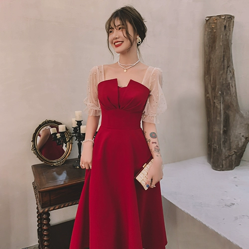 Бордовое вечернее платье для невесты, молодежное платье, подходит для подростков