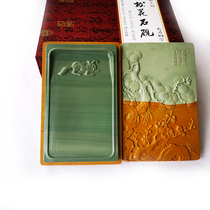 Songhua Inkstone Taiyutang Tonghua Old Pit Original Stone Box Cover 6-inch Non-end Yan Yan Yan Tang Tonghua Old Pit Mill Practical Ink Cartridge