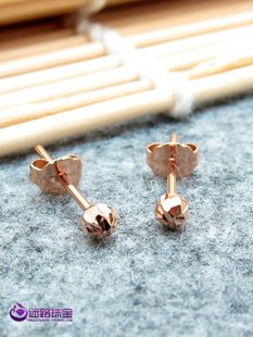 Ювелирное украшение, золотые серьги из пены, 18 карат, розовое золото, 7mm