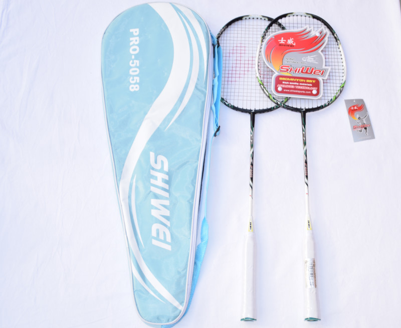  Shiwei badminton racket carbon aluminum alloy one-piece 5058 feather racket 2 pcs ymqp