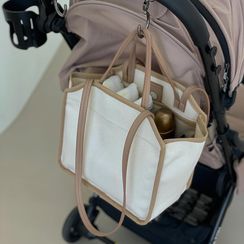 2022 new Korean simple mommy bag portable shoulder bag out waterproof tote bag canvas diaper mother and baby bag