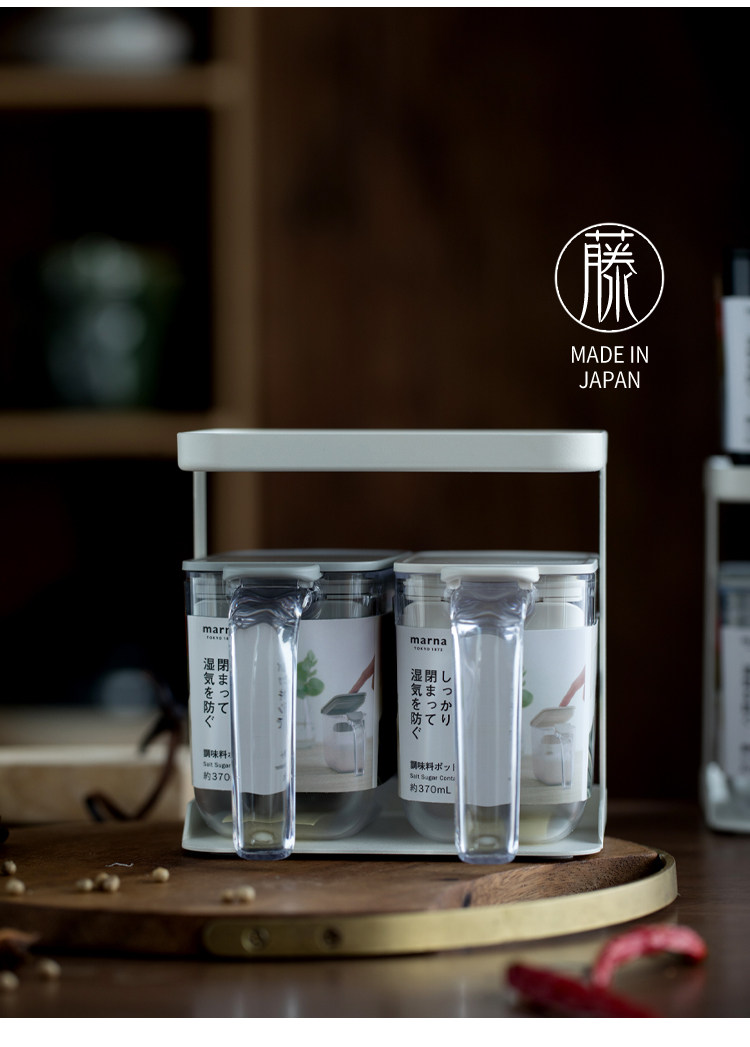 Специи стойки 日本进口调味盒调味罐架厨房台面多层调味品置物油盐酱醋家用储物罐 Marna
