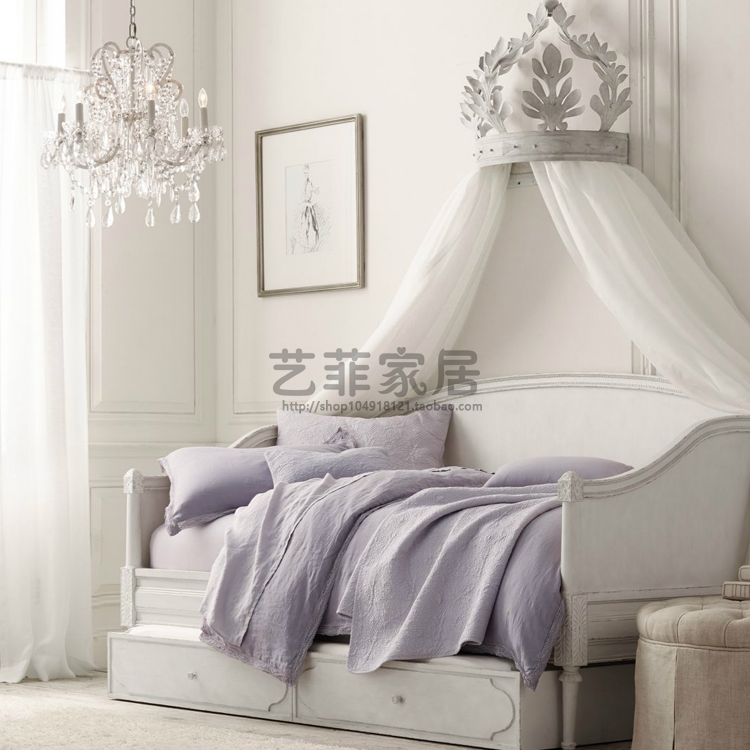 Pháp giọng retro cung điện Crown Princess Room Cô gái màn ngủ sắt Mantle lưới miễn phí vận chuyển - Bed Skirts & Valances rèm gỗ phòng ngủ