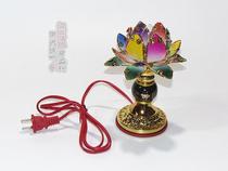 Buddhist supplies 6 5 inch alloy lotus lamp for the tide of Changming Buddha headlights Buddha hall prayer electricity