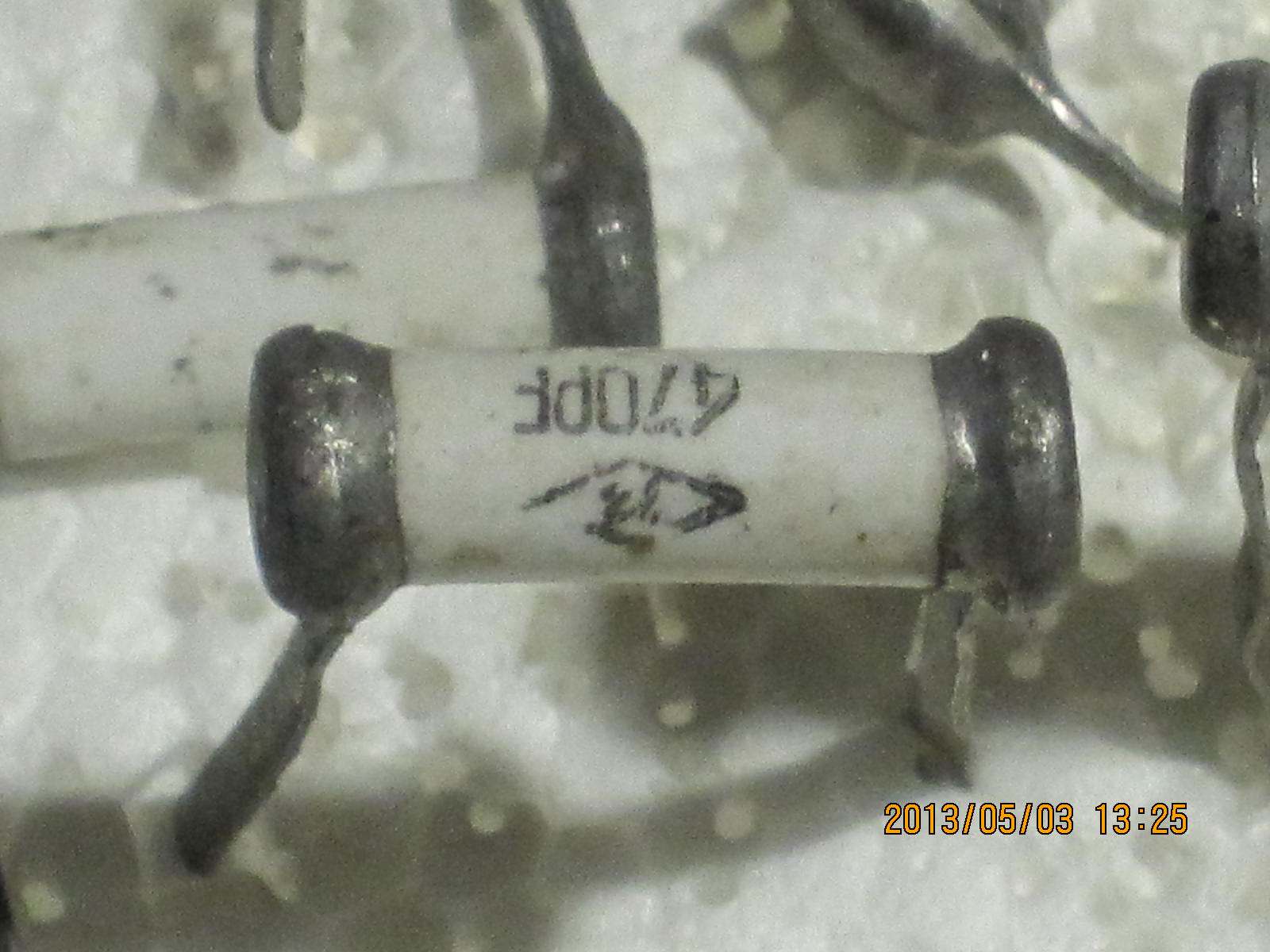 70s NEW PAPER-MEDIUM OIL Porcelain Tube Capacitor 470PF 500V Old Radio Instrumental