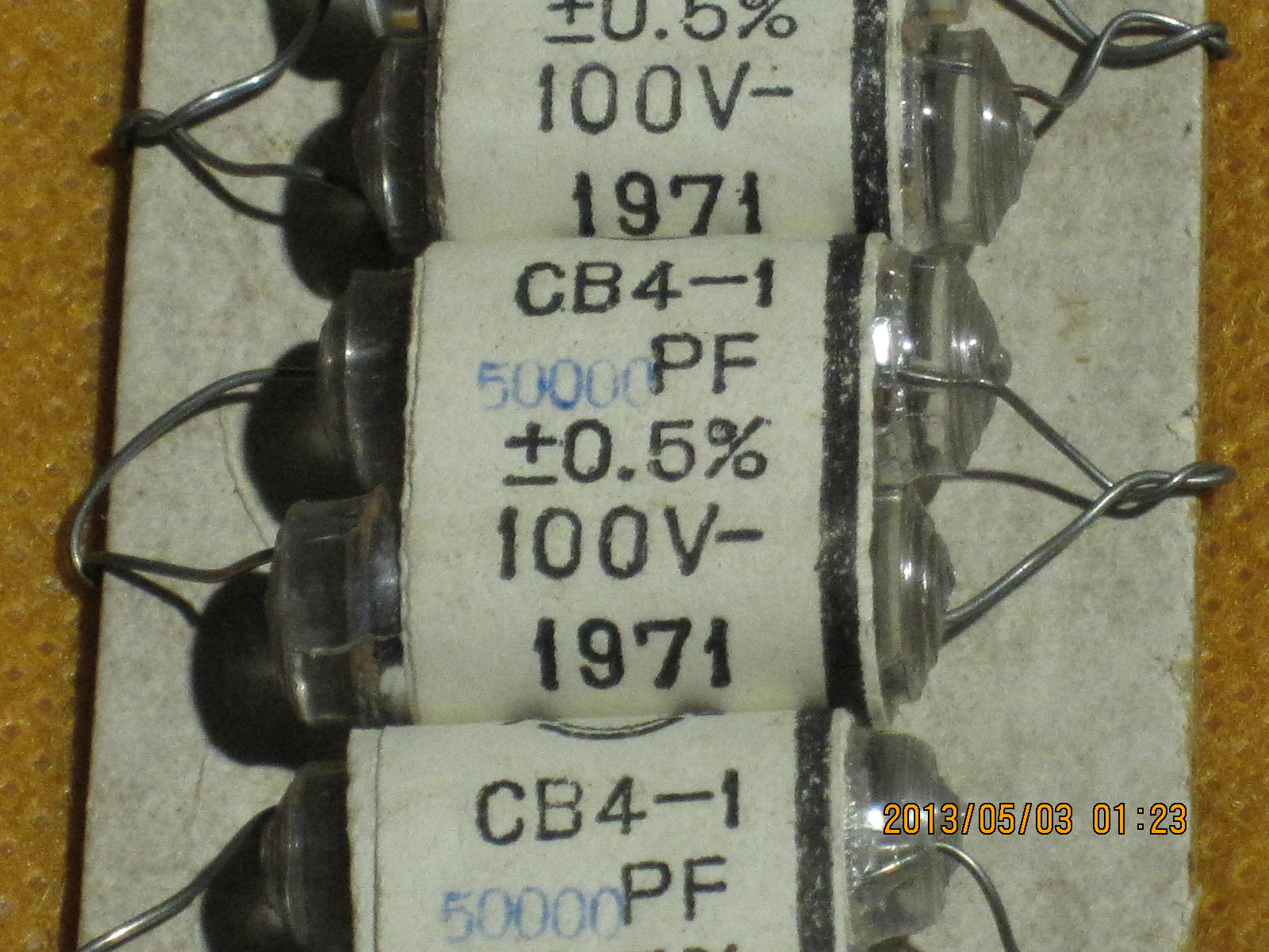 71 years new high precision 5/1000th polystyrene capacitor CB4-1 50000PF 100V