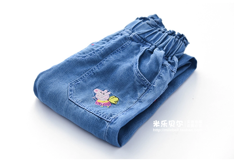 Quần chống muỗi cho bé gái Quần lửng mỏng hàng chục chiếc quần jeans nam 2019 xuân hè cho bé quần dài nước ngoài - Quần jean