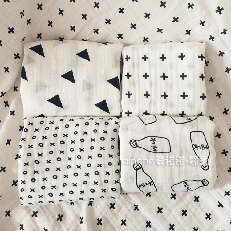 ins Nordic gauze bath towel four seasons pure cotton newborn gauze scarf wrapping towel hugging quilt 2 4 6 layers of yarn quilt