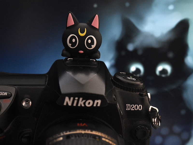 Mysterious cat hot shoe cover cartoon three-dimensional creative hot shoe seat SLR camera hot shoe protective cover dust cover