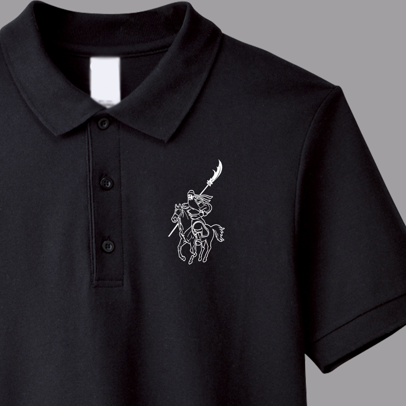 Guan Gong Lauren Guan Gong Solo Guan Yu Thousand Miles Riding Alone Yun Chang Pure Cotton Round Neck Polo Short Sleeve T-Shirt