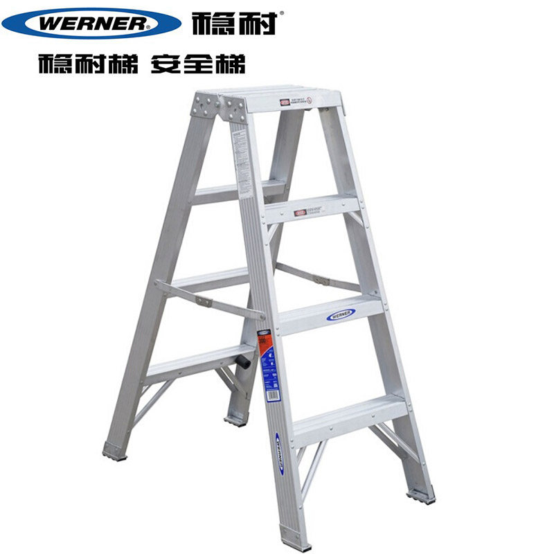 American steadfastness aluminum alloy folding ladder home herringbone safety ladder thickened aluminum alloy double side herringbone ladder T374CN