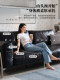 Retro Bauhaus Hammer Sofa, Oil Waxed Leather, Living Room Home Sofa, Designer Straight Row Sofa