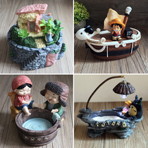 Ashtray creative personality trend multifunctional household cute ChinChin with lid lamp ashtray decorations ornament gifts