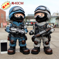 Creative oversized CS Soldier Soldier CF cross fire Childrens Day resin piggy bank boyfriend birthday gift