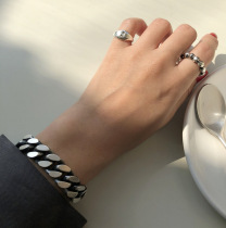  XAMI Korean Dongdaemun 925 sterling silver cold ring Simple temperament wild retro irregular closed ring