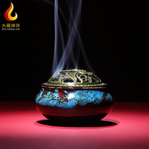 Ceramic incense burner household indoor small incense burner ornaments to purify the air for tea ceremony plate fragrance sandalwood thread incense burner