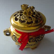 Buddhist supplies Buddha sandalwood stove Pure copper aroma stove for Buddha incense Household worship Indoor incense burner Incense plug