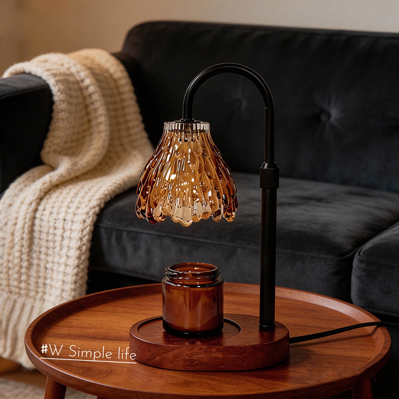 Retro Amber Color Adjustable Aromatherapy Wax Melting Lamp Bedroom Diffuser Candle Melting Lamp Table Lamp Night Light Wedding Birthday Gift