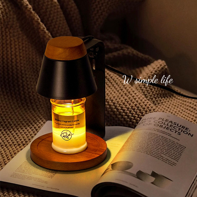 American-Style Adjustable Height and Dimmable Wax Melting Lamp, Flameless Aromatherapy Bedroom Atmosphere Diffuser, Candle Melting Lamp, Wedding and Birthday Gift
