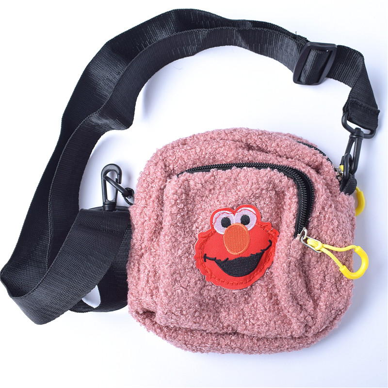 65708 Spring Autumn Winter New Lady Cute Cartoon Bag Fashion Casual Skew Satchel Shoulder Plush Small Square Bag 911