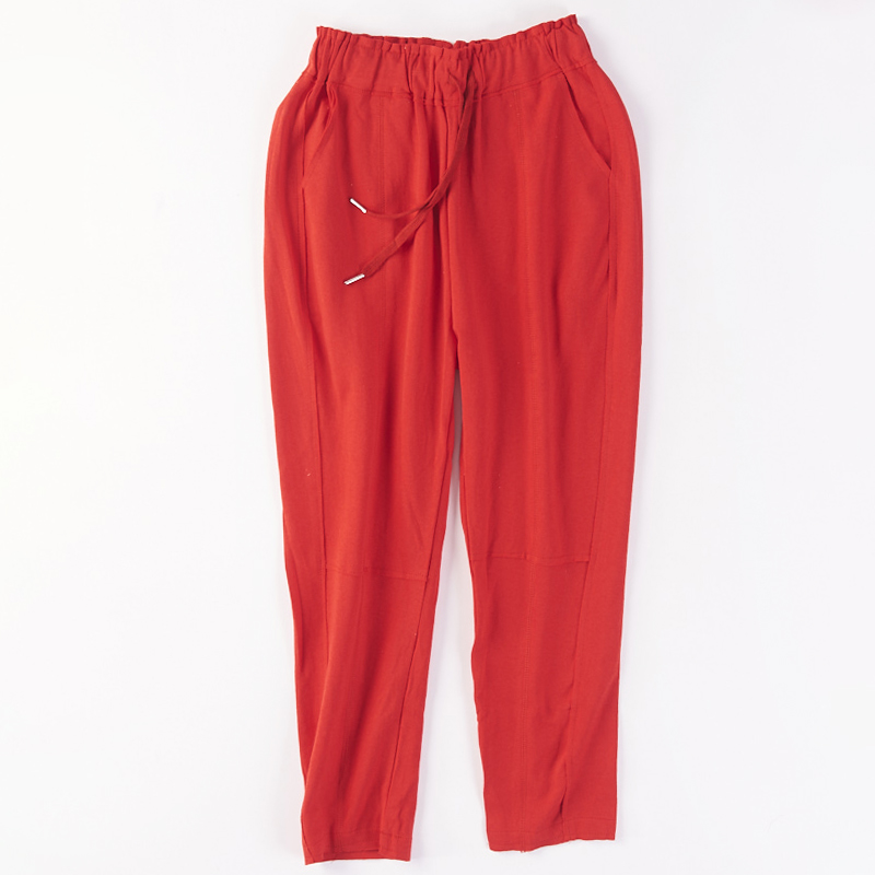 62268 spring summer season new women's dress lacing tightness waist loose Fashion casual 100 lap 89 trousers 1230