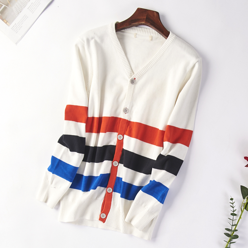 24.647 xuân và Hàn Quốc phiên bản sọc Casual của mùa thu mới Men nghi Simple Knit Cardigan Coat ngày 28 tháng 3.