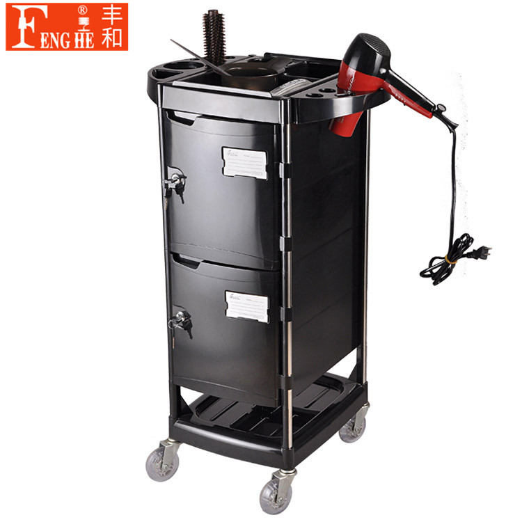 High-end beauty salon Beauty salon shop tool cabinet trolley shelf Hair cart Hair salon tool cart with lock
