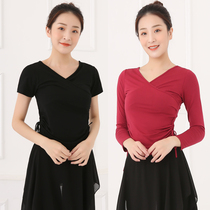 Dance practice clothes blouse female adult V-collar modern dance form dress slim Mordale Latin dance suit