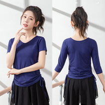 Dance practice clothes Womens top V-neck slim-fit modern dance dance clothes Professional Chinese dance Latin dance training clothes