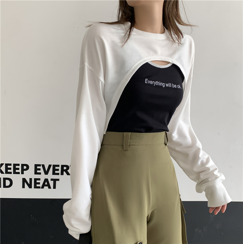 Real shot 2021 spring new loose and versatile folding Pullover Long Sleeve Jacket