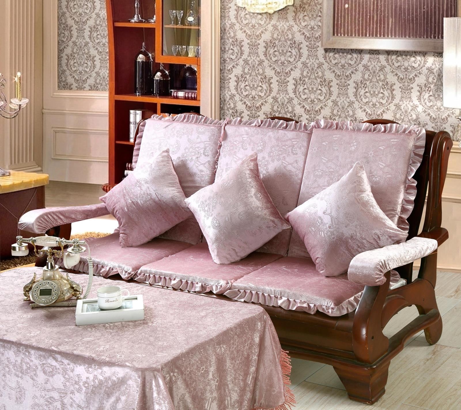 Mùa đông dày đệm sofa gỗ với lưng ghế sofa gỗ gụ ba chỗ đệm một miếng đệm gỗ chống trượt đệm cho ghế gỗ