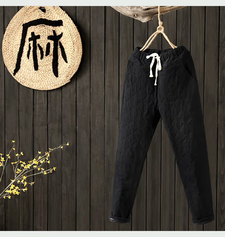 [Giải phóng mặt bằng vào cuối mùa 2 miếng nửa giá] quần cotton nữ cotton và vải lanh dày chân thoải mái co giãn eo harem quần quần nữ đẹp