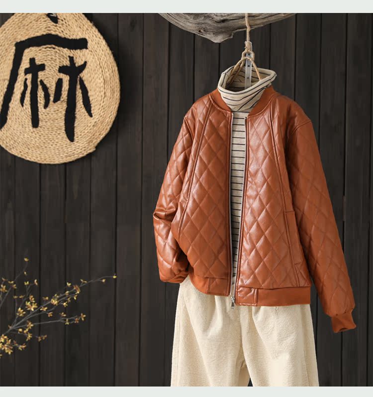 [Kết thúc giải phóng mặt bằng 2 mảnh và một nửa giá] cổ áo lỏng lẻo áo khoác ngắn áo khoác da nữ ao da