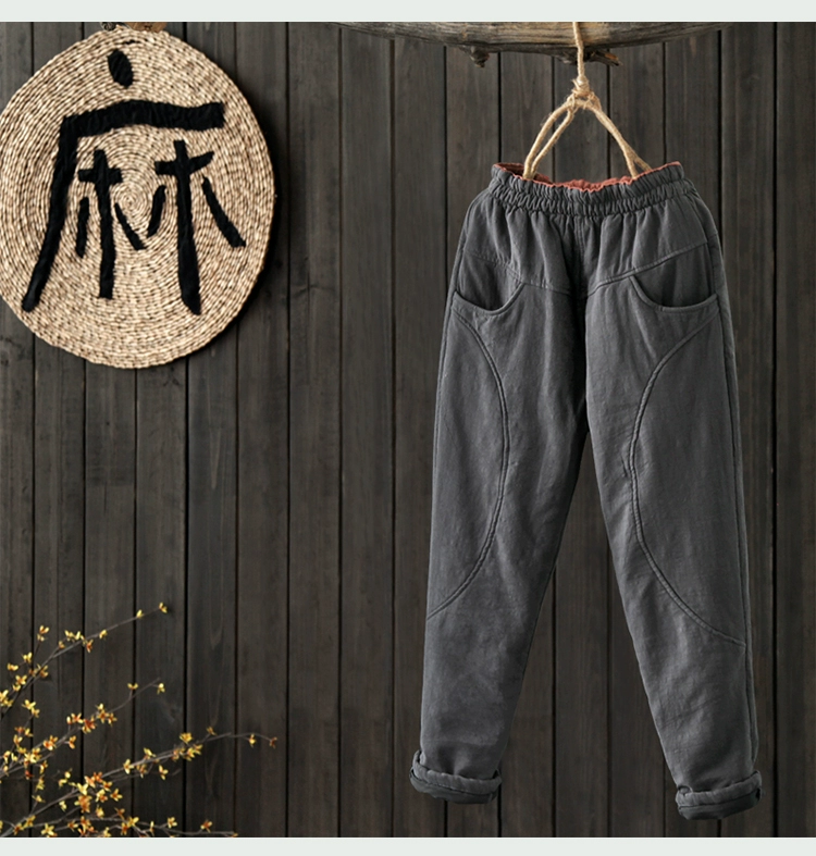 [Cuối mùa giải phóng mặt bằng 6,8 lần] Quần thun cotton co giãn có đệm lót quần harem quần dài mùa đông