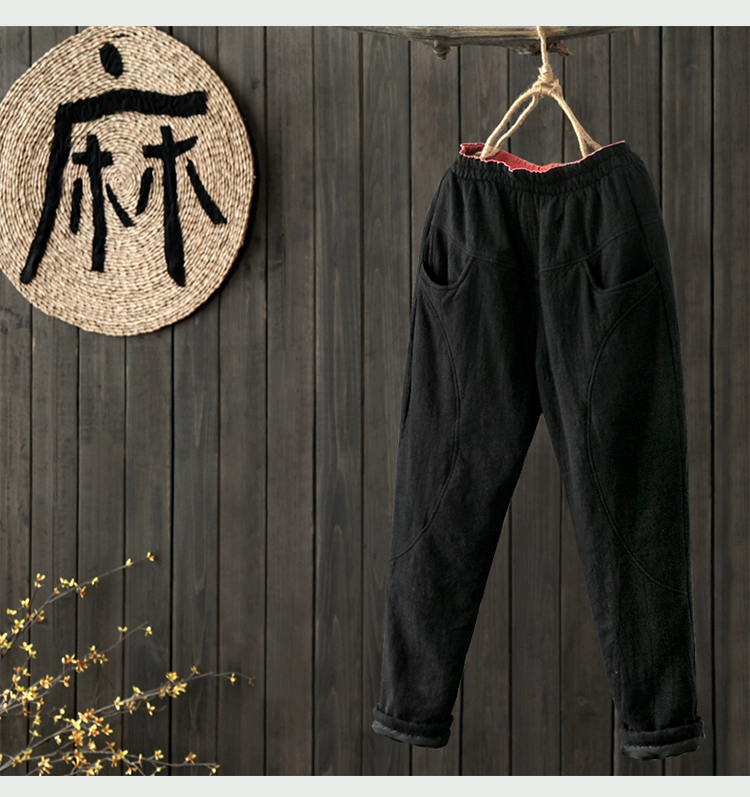 [Cuối mùa giải phóng mặt bằng 6,8 lần] Quần thun cotton co giãn có đệm lót quần harem quần dài mùa đông