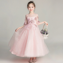 Girls dress Princess dress childrens puffy gauze host evening dress little girl catwalk piano costume