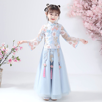 Girl Hanfu 2021 autumn new spring and autumn summer princess dress childrens spring dress dress foreign style suit dress