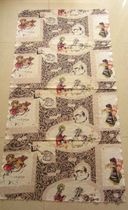 Late 1970s (Little Girl and the Girl Picking Flowers with Sheep) Ink Painting on Mattress - Rare