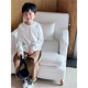 Tongtongma custom Korean style loose pure cotton back to U-shaped T-shirt for boys and girls , ຂະຫນາດກາງແລະຂະຫນາດໃຫຍ່ຂອງເດັກນ້ອຍ tops ຄໍມົນສໍາລັບພາກຮຽນ spring ແລະດູໃບໄມ້ລົ່ນ.