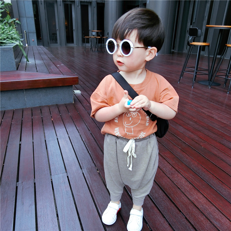 Tong Tong Ma Chàng trai và cô gái phiên bản Hàn Quốc của áo thun cotton hoạt hình áo thun nam và nữ cotton ngắn tay 2018 hè áo phông không cổ bé trai