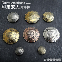 Pure copper financial cloth Buckle Red Moon redmoon financial cloth buckle Indian chief decoration buckle extended