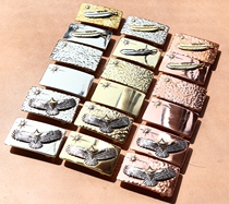 Pure copper handmade belt buckle brass copper copper copper hammered pattern Indian goros feather board buckle waist buckle