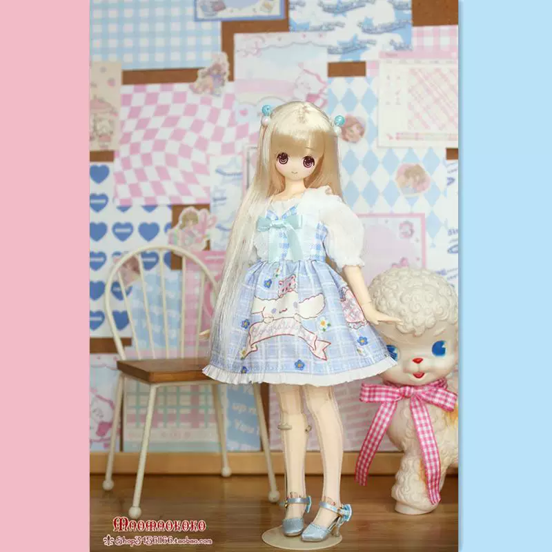 [Кошачье гнездо] azone1/6 маленькая тканевая Licca.ob водорастворимый милый коричневый пес платье детская одежда набор