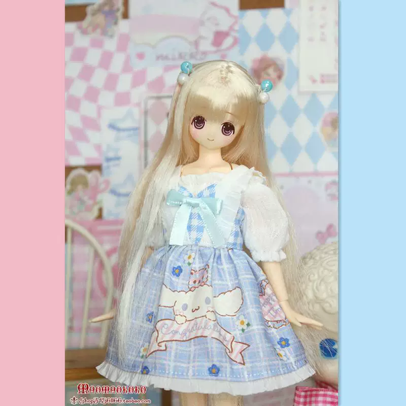 [Кошачье гнездо] azone1/6 маленькая тканевая Licca.ob водорастворимый милый коричневый пес платье детская одежда набор