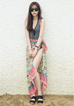 Beach towel holiday bikini swimsuit blouse sunscreen silk scarf sarong summer shawl gauze chiffon dress