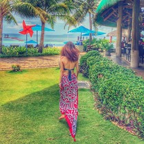 New shawl cotton and linen coat belly slim sunscreen beach resort swimsuit bohemian wrap skirt scarf