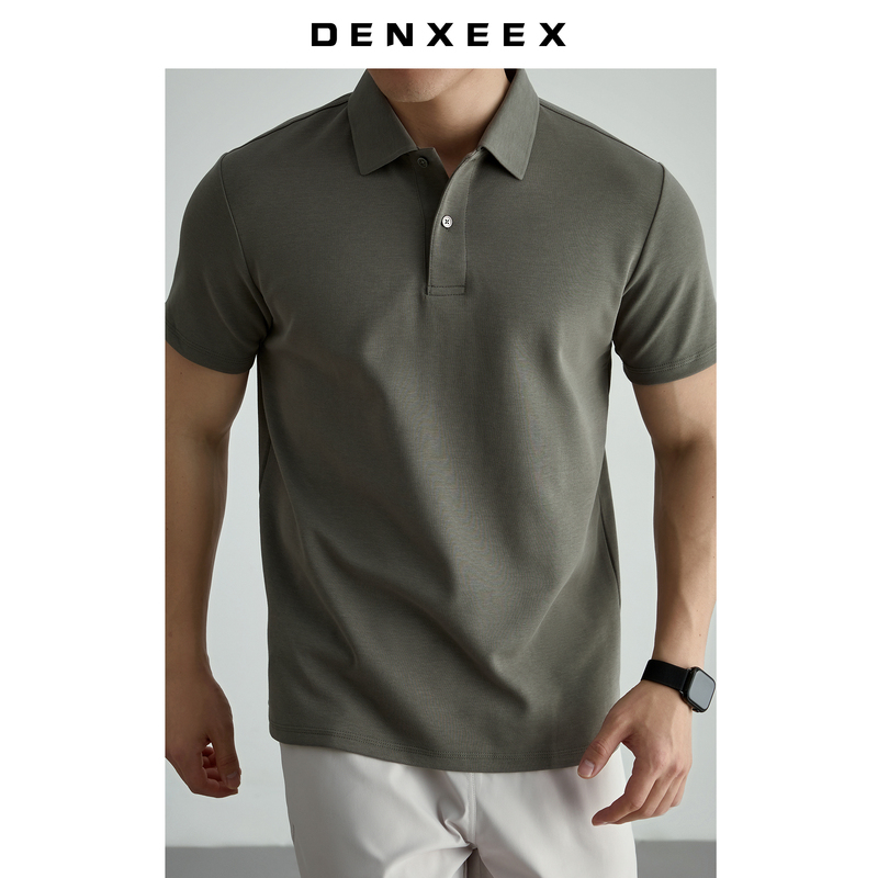 Smart Gentleman High-End Xinjiang Long-Staple Cotton Short-Sleeve Polo Shirt Men's Light Business Casual Base T-Shirt for Summer
