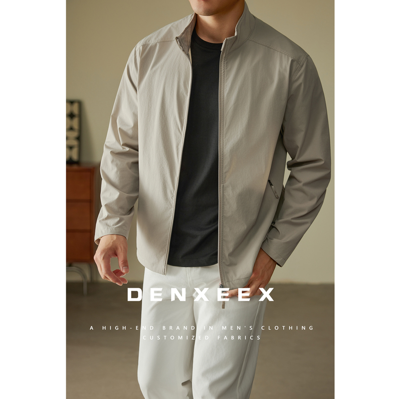 [Traveler Series] Stand-Up Collar Casual Commuter Jacket Woven Quick-Drying Four-Way Stretch Coat for Men in Spring and Autumn