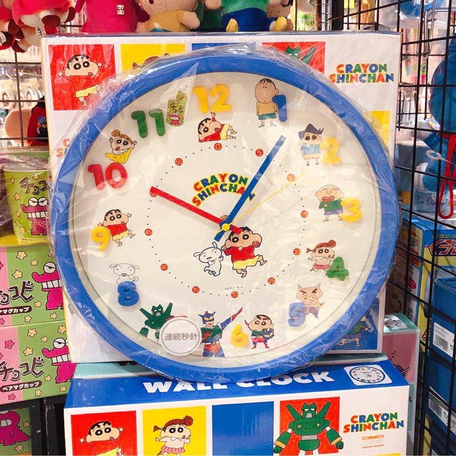 Japan new crayon small new children's room color digital wall clock home living room bedroom cartoon quartz clock