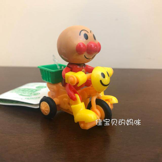 Japan imported Anpanman baby clockwork toy small bicycle riding winding cute exciting spot puzzle